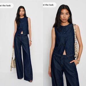 NWT Reformation Bonnie Denim Top in Marion Size Small